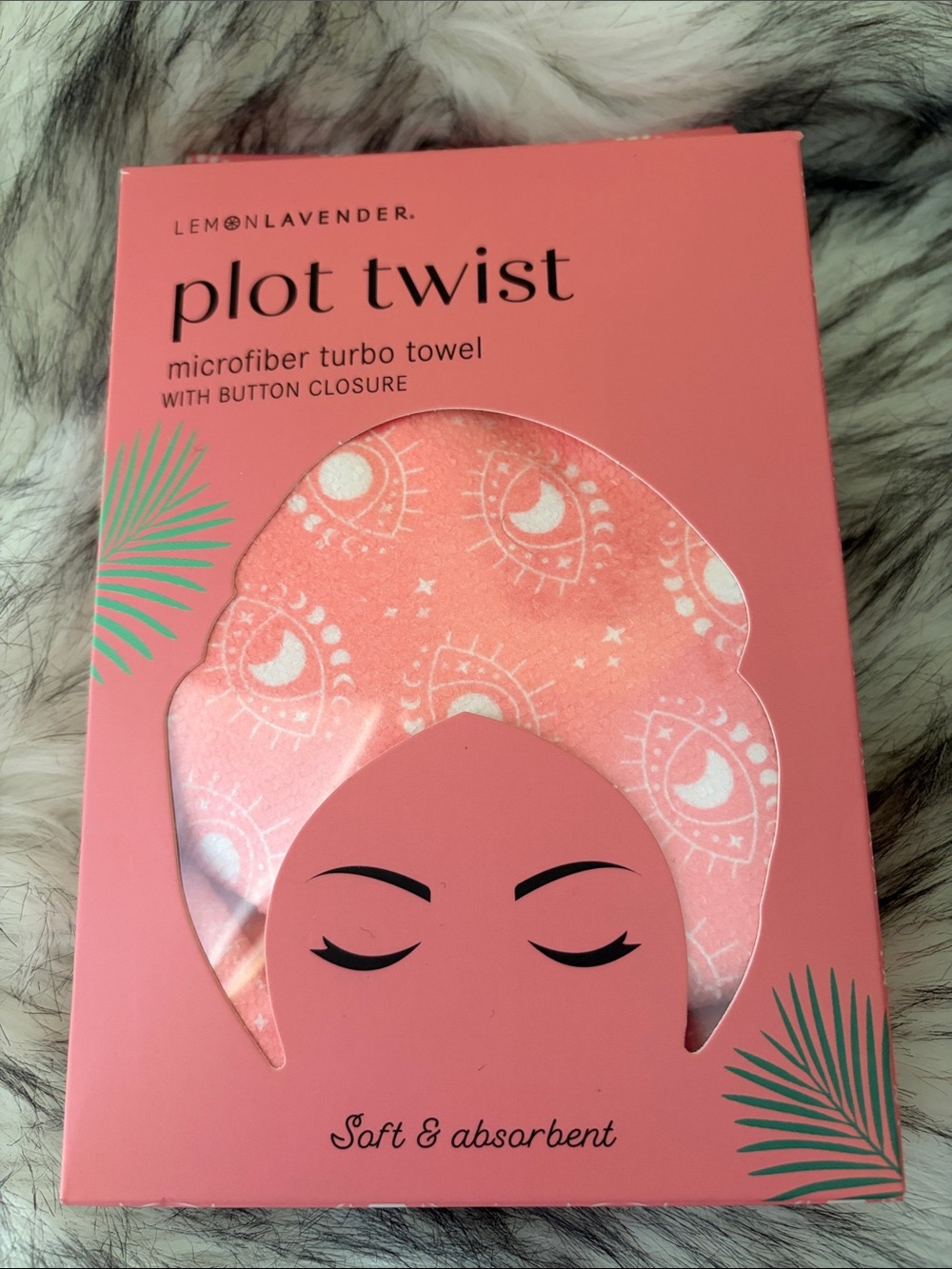 Lemon Lavender Plot Twist Microfiber Turbo Towel - Pink